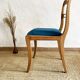 Chaises en bois de hêtre, pieds sabres et assise tapissée, années 1960-1970