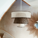 Large triple lampshade in cannage