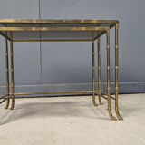 Brass faux bamboo nesting tables, 1960s