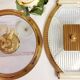 Vintage round mirror tray