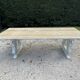 Patinated solid wood dining table, provencal castle