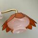 Vintage angled wall lamp with mother-of-pearl lampshade and vintage tulip in white glass