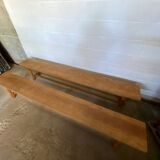 Pair of benches for rustic farmhouse table 1950
