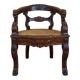 Renaissance style office chair in solid oak circa 1850