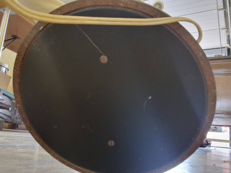 Black lacquered metal 4-light floor lamp - Maison Arlus - Satin glass globe