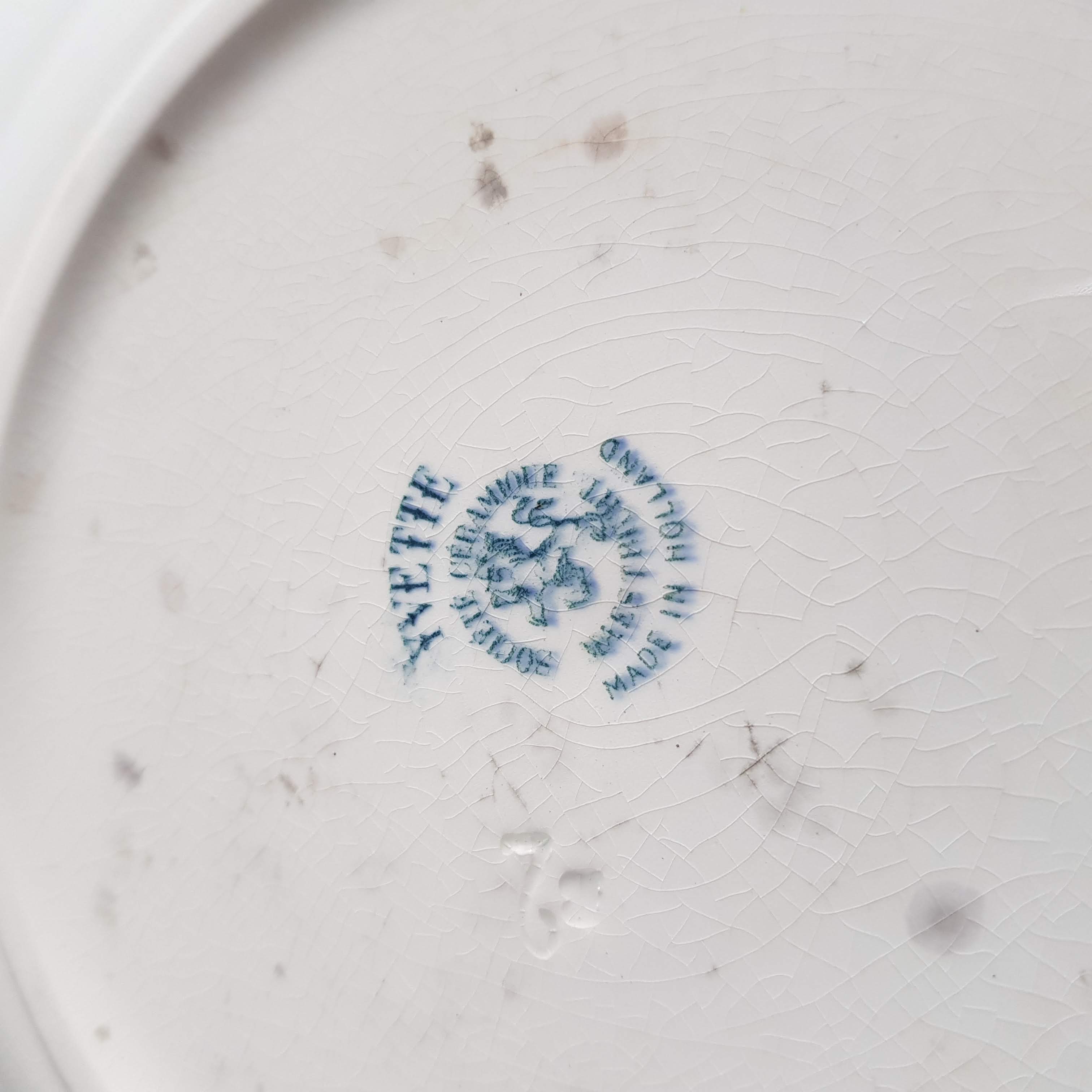 Set 6 old plates model Yvette ceramic company Maestricht