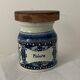 4 old blue and white delfts earthenware spice jars
