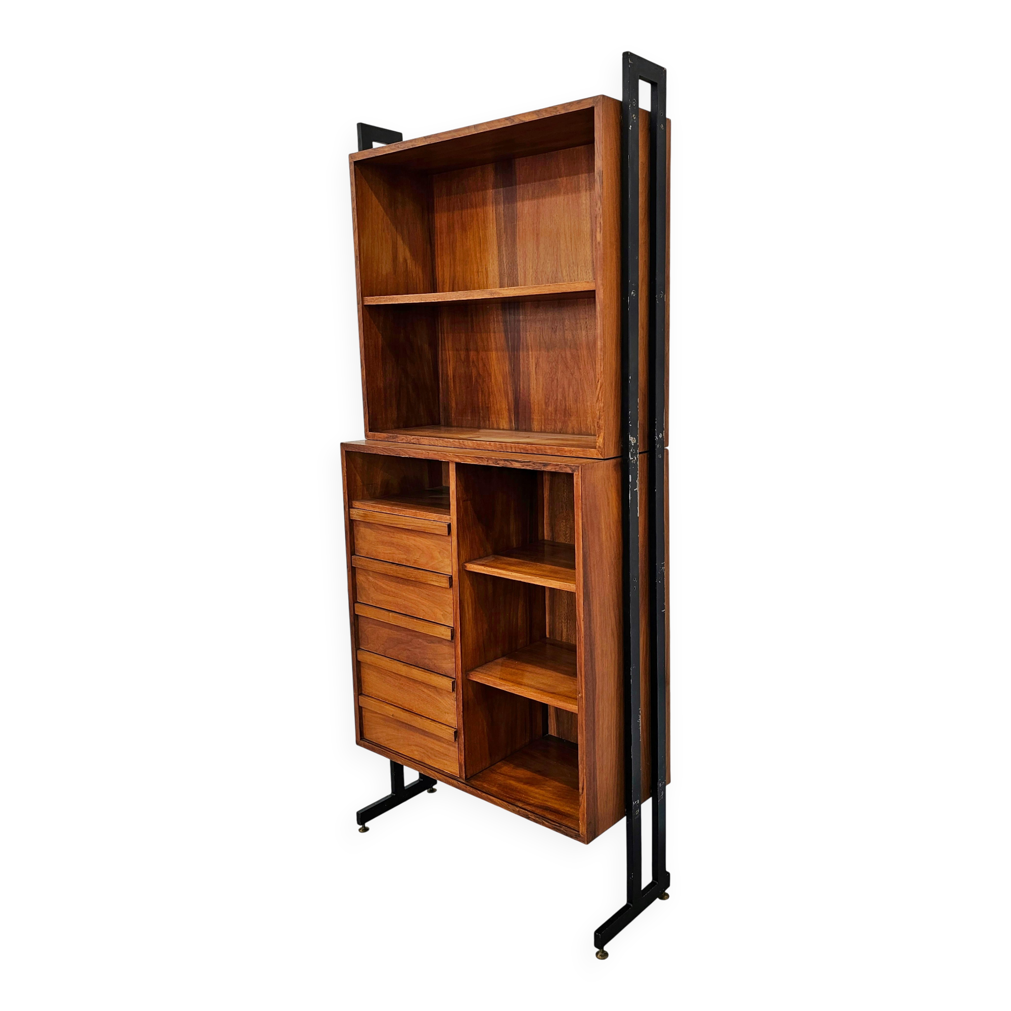 Mid Century Modern Walnut Library 1960s