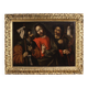 Peinture espagnole antique du XVIIe siècle, Christ et les disciples.