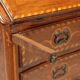 Antique baroque secretary cabinet with a drop-down front in walnut and maple, Italy, 18th century.