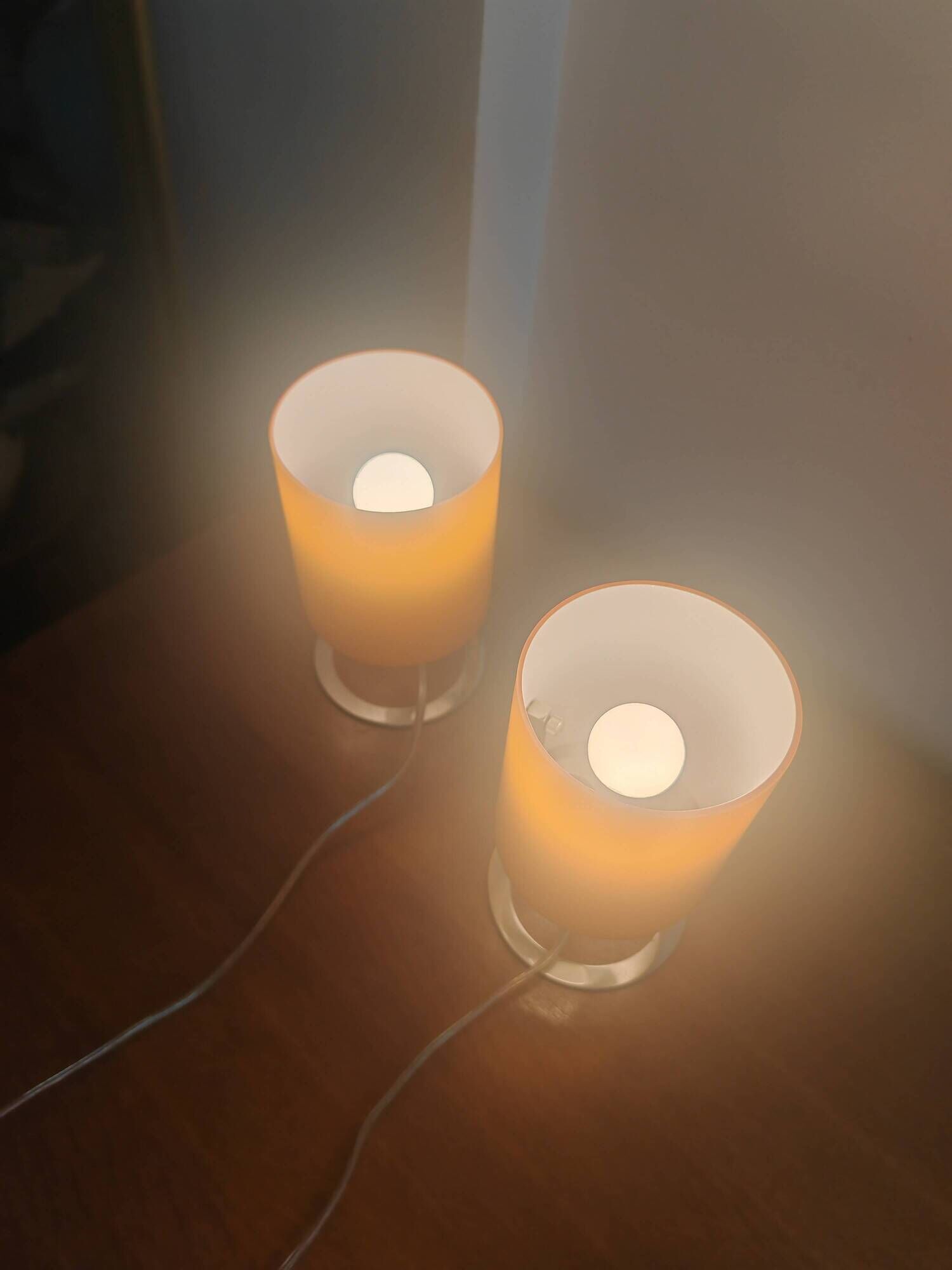 Paire de lampes tubes vintage Orange Pop & Chrome