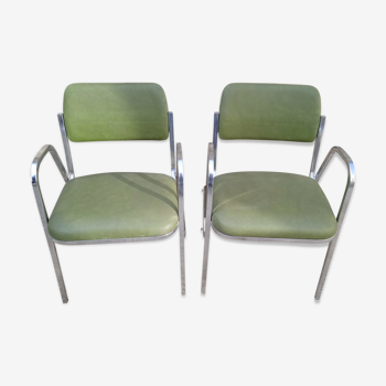 2 armchairs souvignet plichaise design