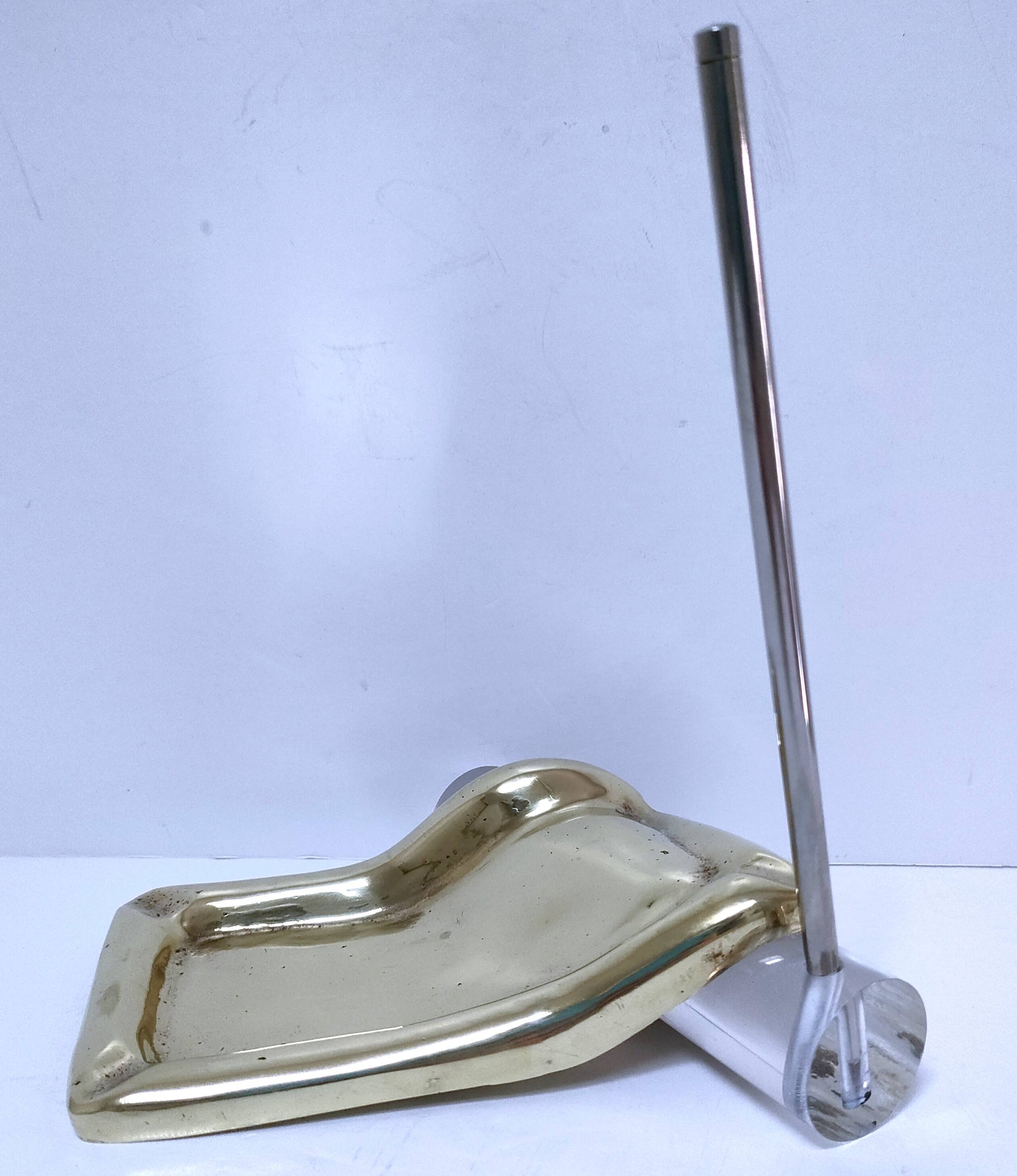 Bronze glass pen holder sculptural design