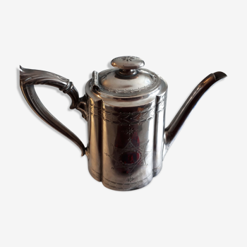 Silver metal teapot