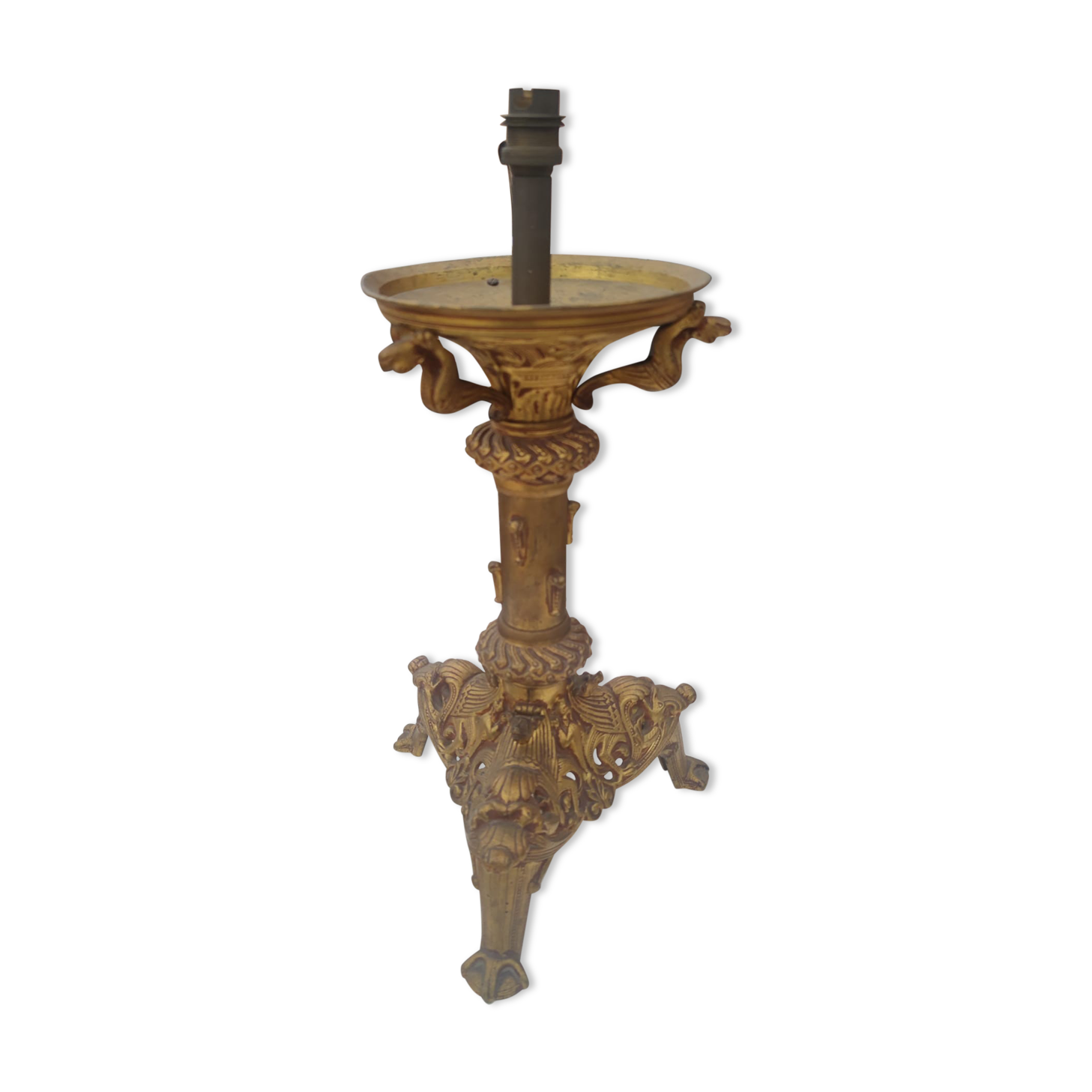Pied de lampe en bronze du XIX siècle