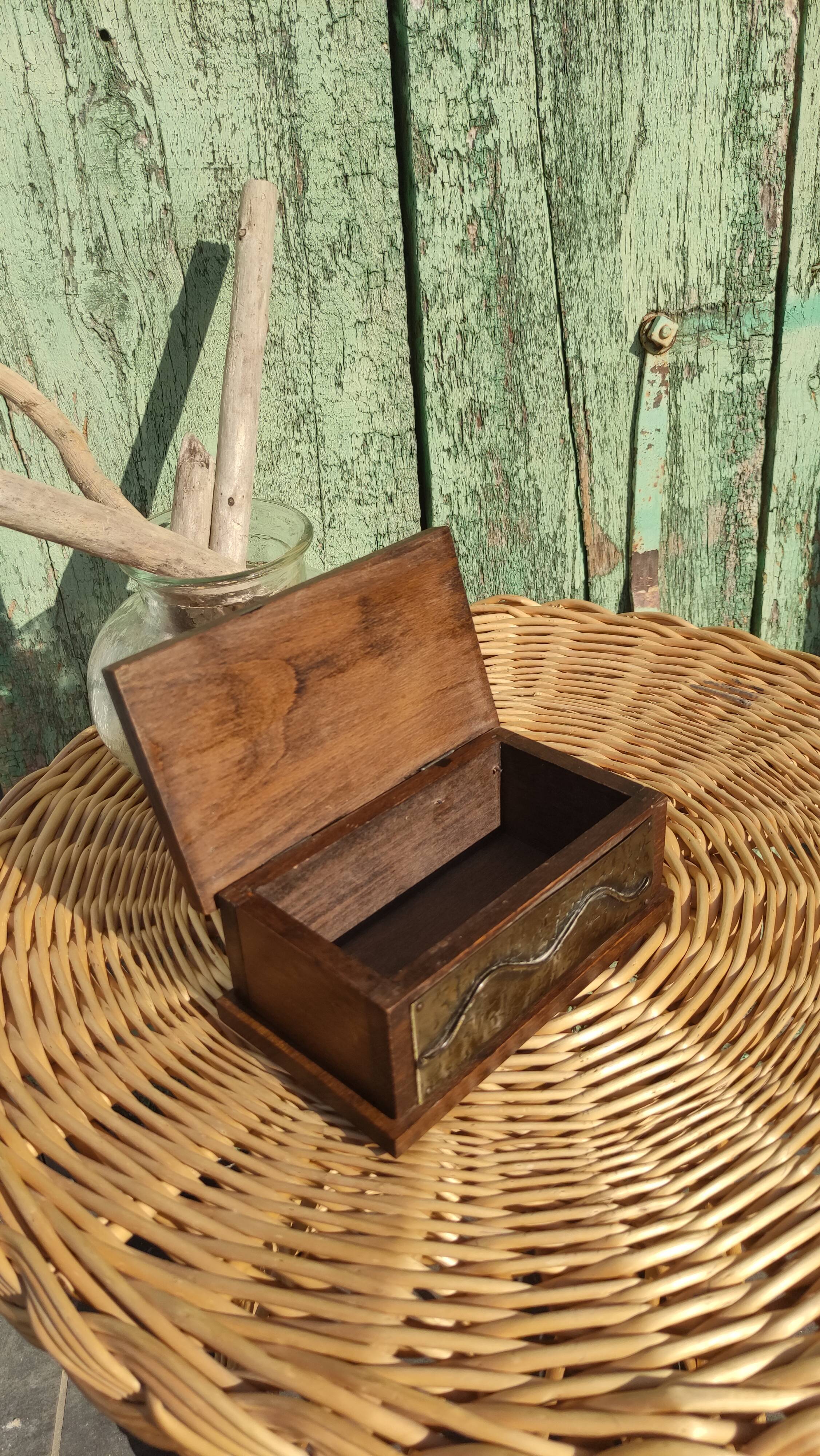 Vintage wooden and metal box