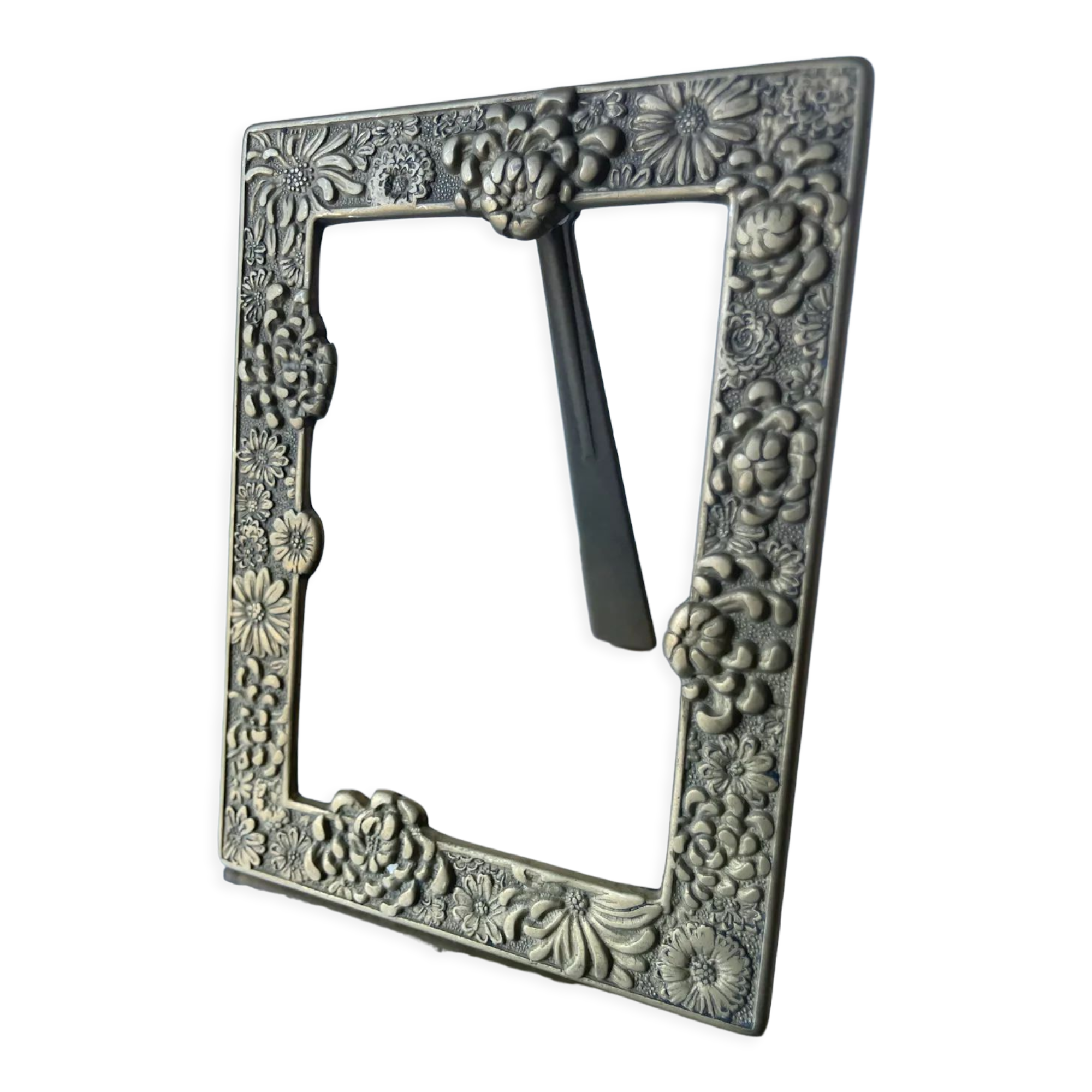 Antique Japanese Bronze Metal frame  13.5 cm x 10.5cm