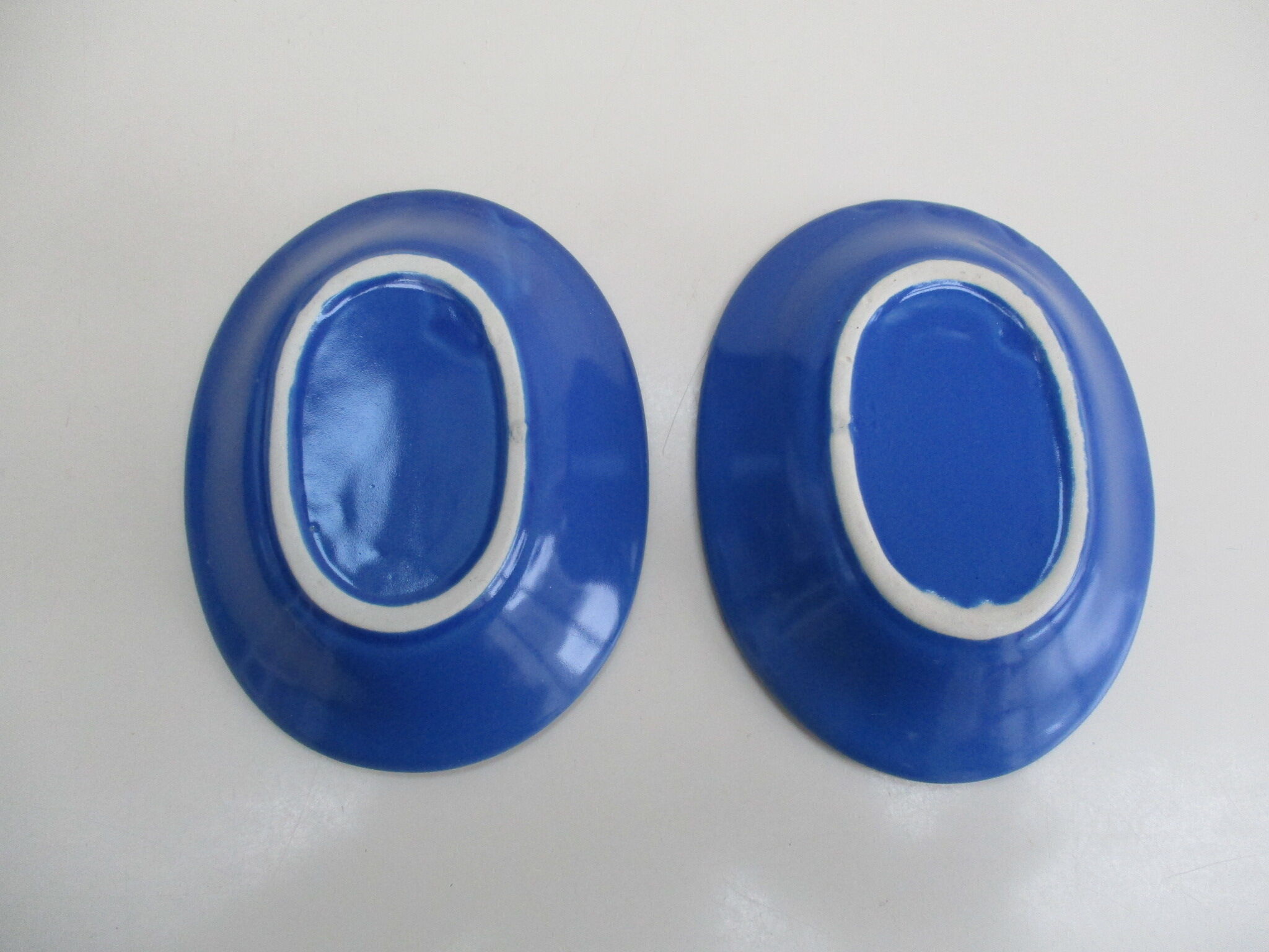 Six Blue Ceramic Cups