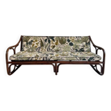 Vintage rattan bench from Maison Kok