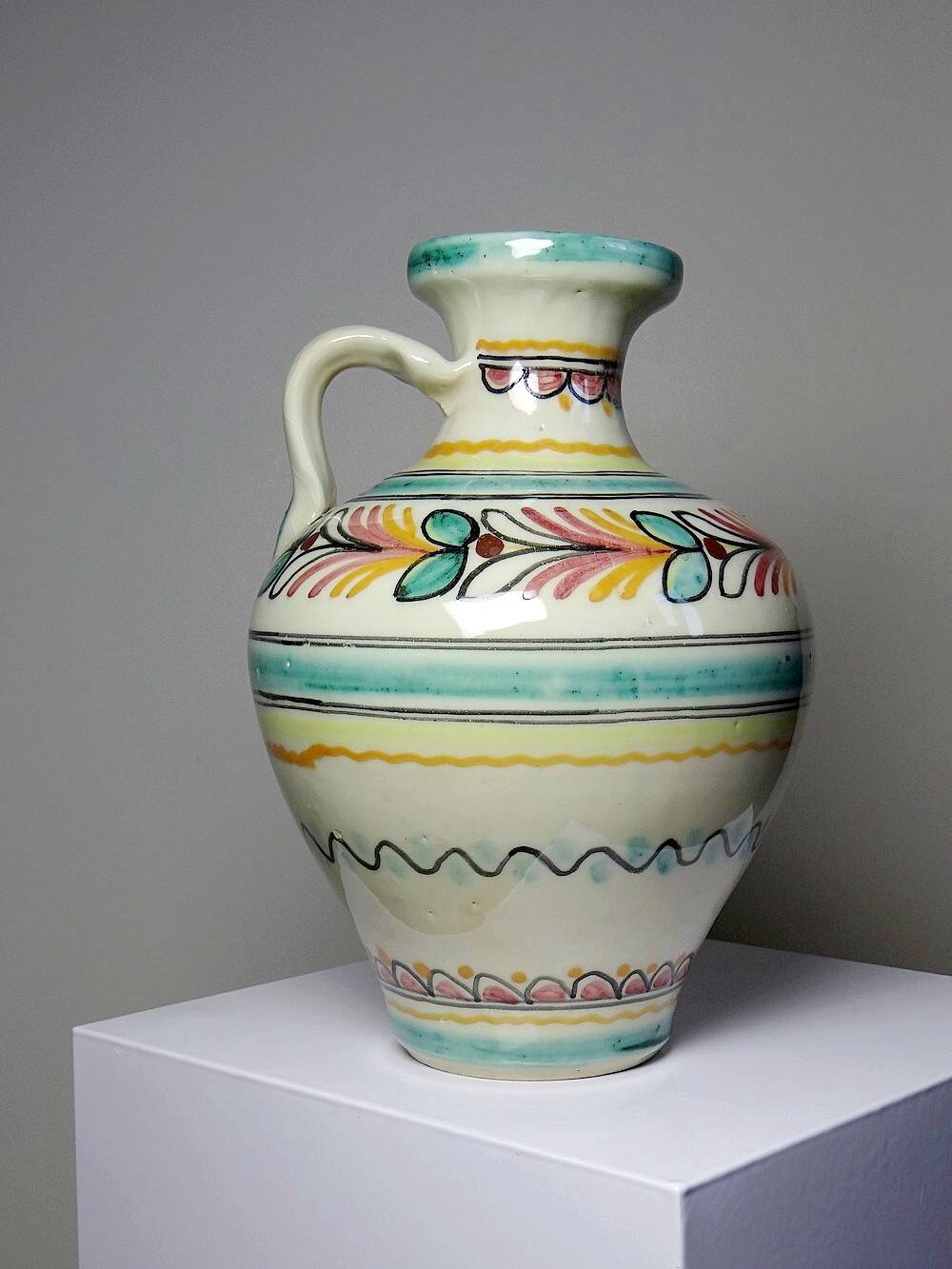 Vintage handmade ceramic jug Pont De l'Archevêque