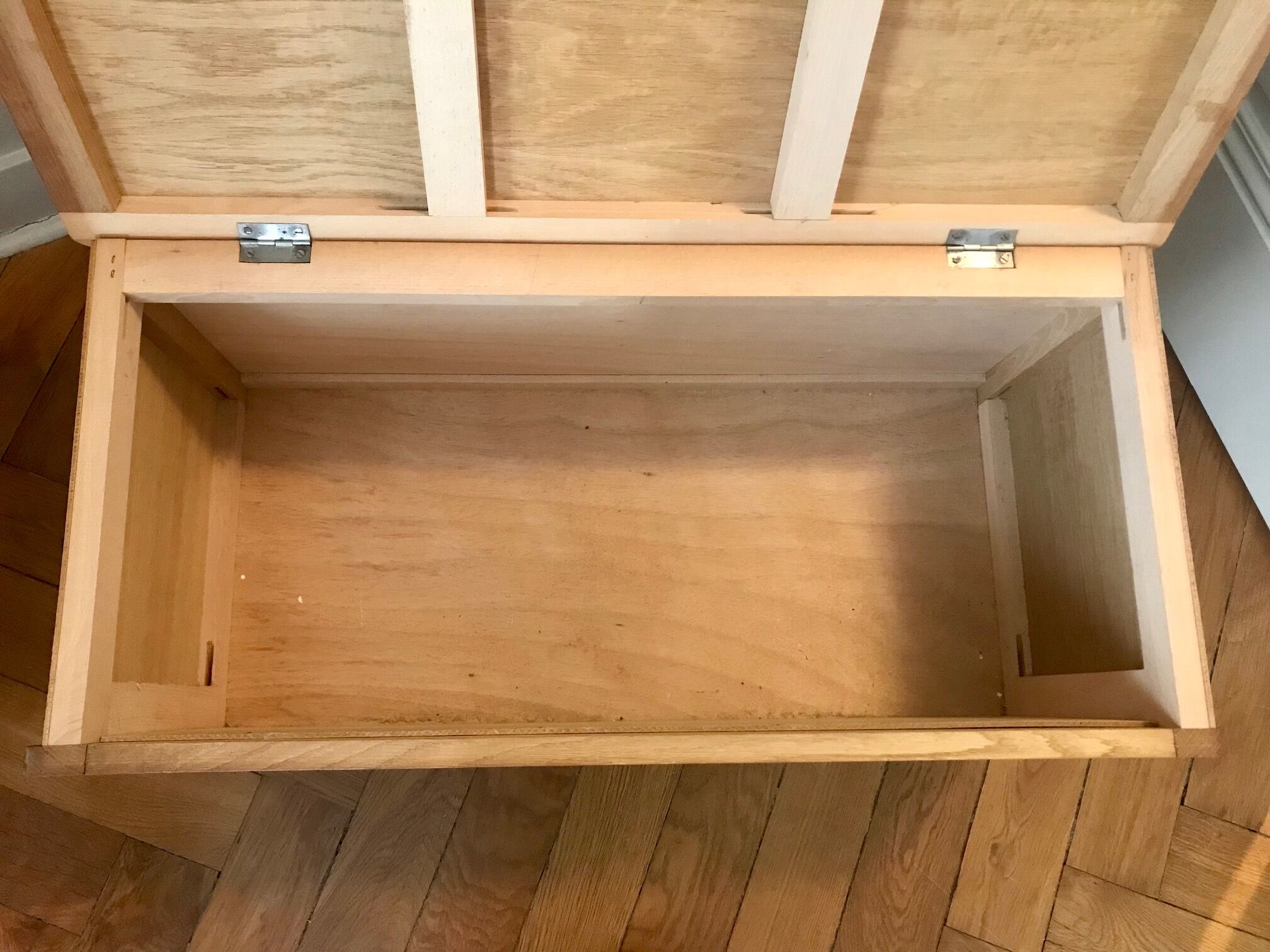 Wood and rattan toy chest