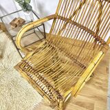 Paire fauteuils en rotin vintage