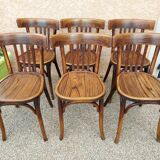 Suite of 6 chairs from Bistrot Baumann 1930s