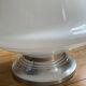 Grand plafonnier globe verre opaline blanc 30 cm base de fixation aluminium