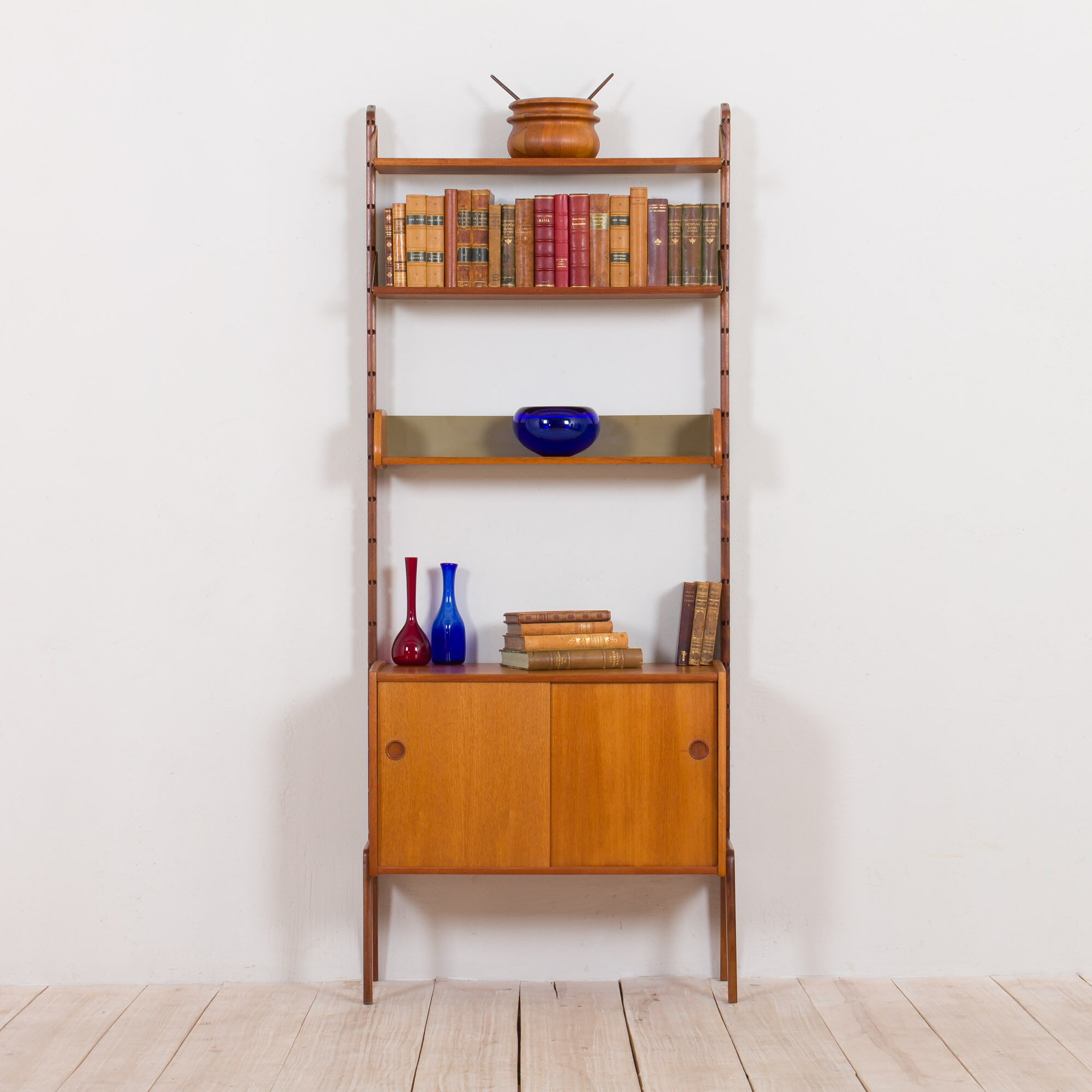 Norwegian free standing wall unit in teak by Torbjorn Afdal, 1960s