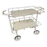 Vintage large metal hospital trolley linen nurse cart