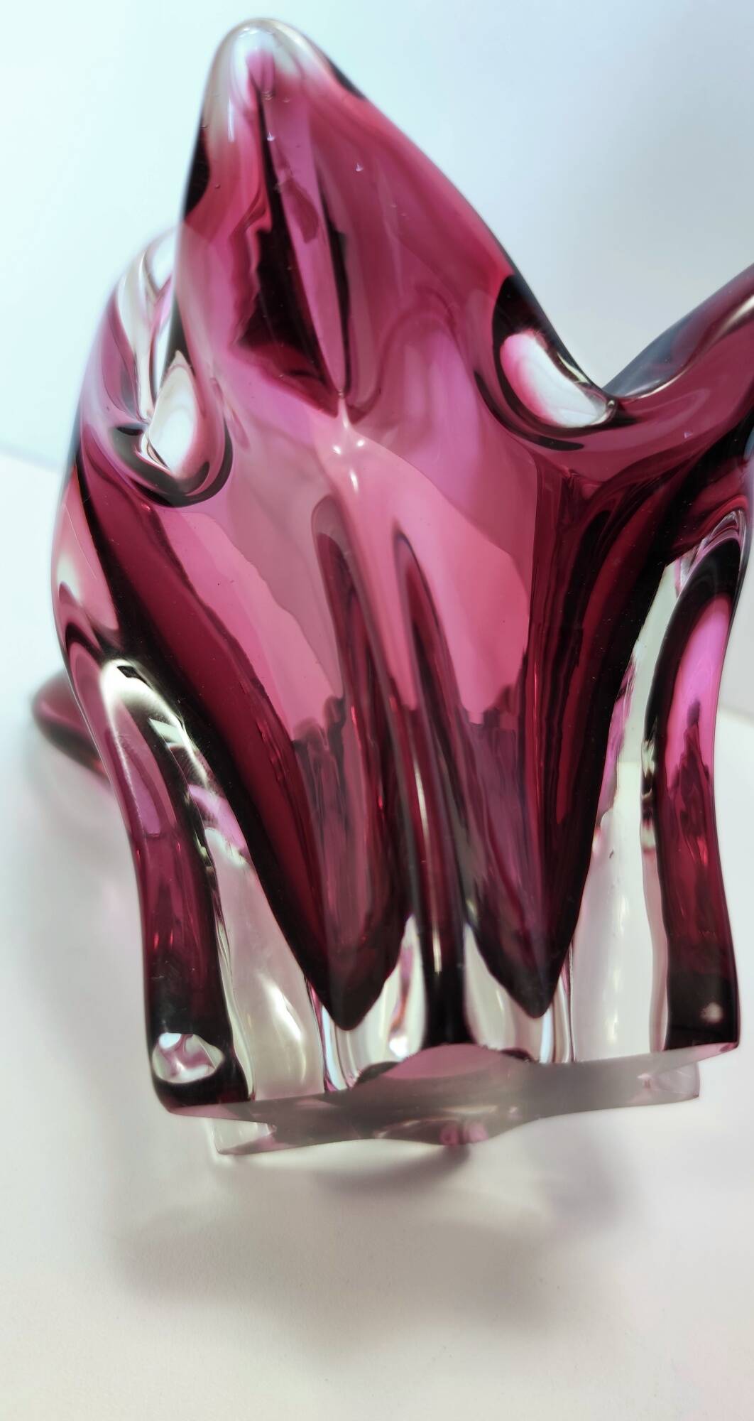 Pair of Pink Murano Glass Bonbonnières / Trinket Bowls, Italy