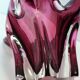 Paire de bonbonnières en verre de Murano rose, Italie