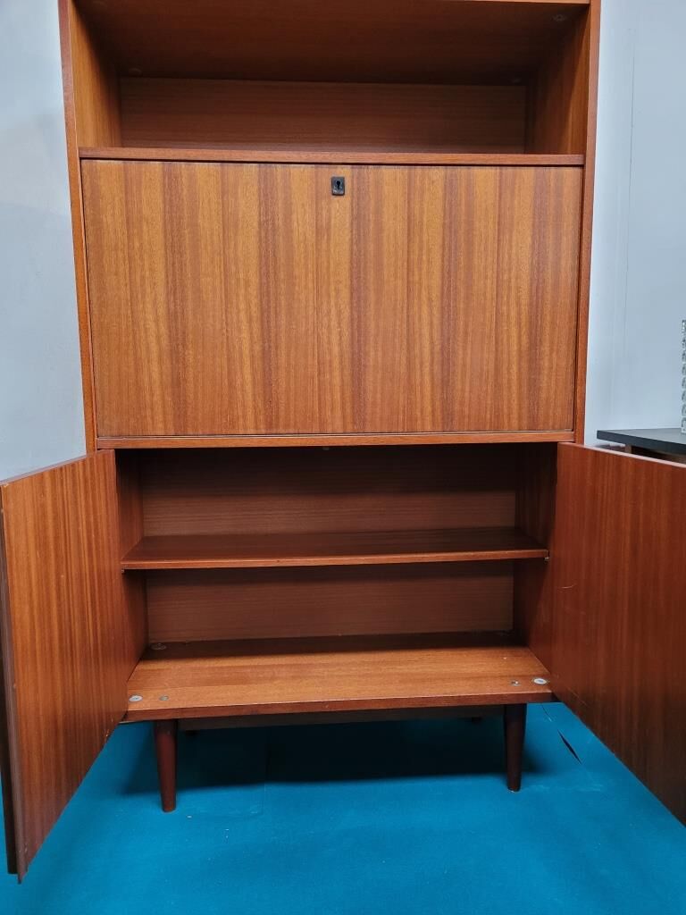 Teak-plated writing desk, 70s