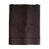 Old linen and cotton sheet tinted eggplant