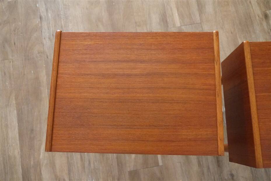 Pair of vintage Scandinavian teak bedside tables 1960