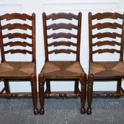 Antique Rush Seat Dining Chairs, England, 1910s, Set of 6