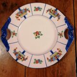 Art deco cake dish signed J. L'Avergne Limoges porcelain