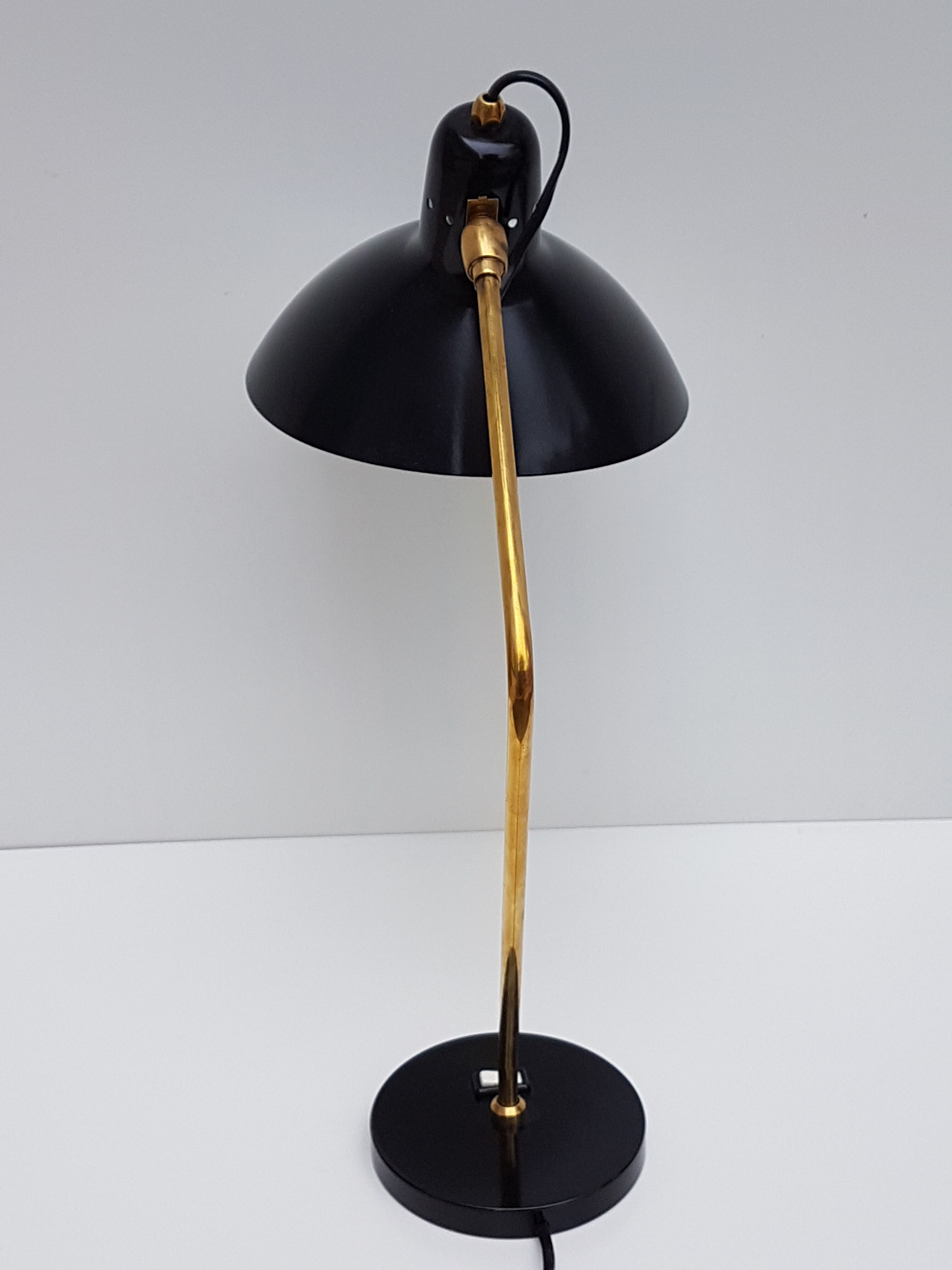 Black office vintage lamp by Jean Boris Lacroix - 1965