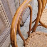 Pair of Thonet style bistro chairs in bentwood canework - 1930s