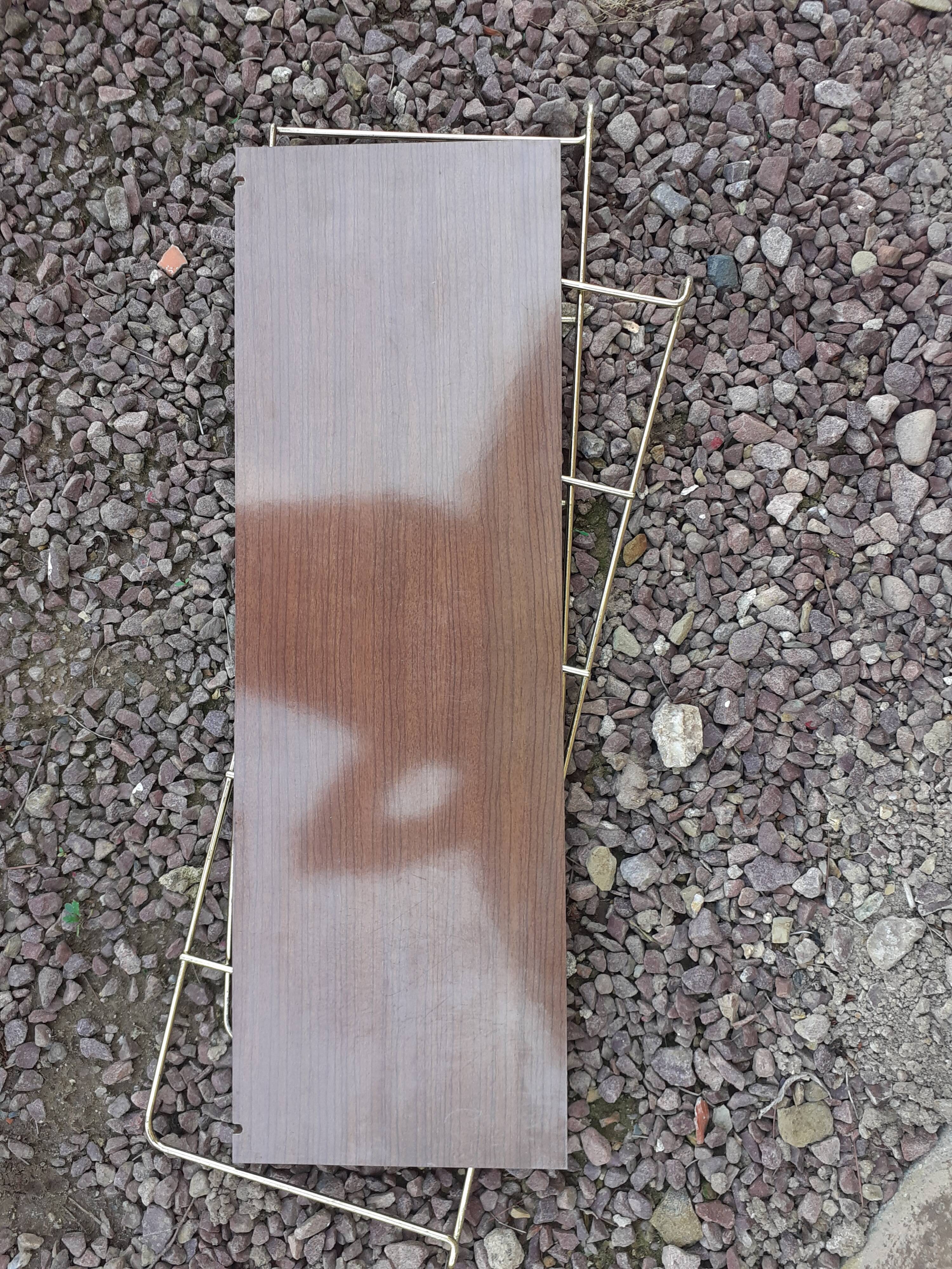 Wall floor wood and vintage gold metal xxeme