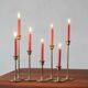 Vintage scandinavian candlesticks in brass by massiv messing, 1960s, set of 7
