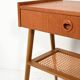 Pair of Scandinavian bedside tables in teak with Vienna cane