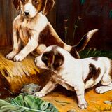 Willy van Buyten (born 1935-). Painting "Surprise". Oil on canvas.