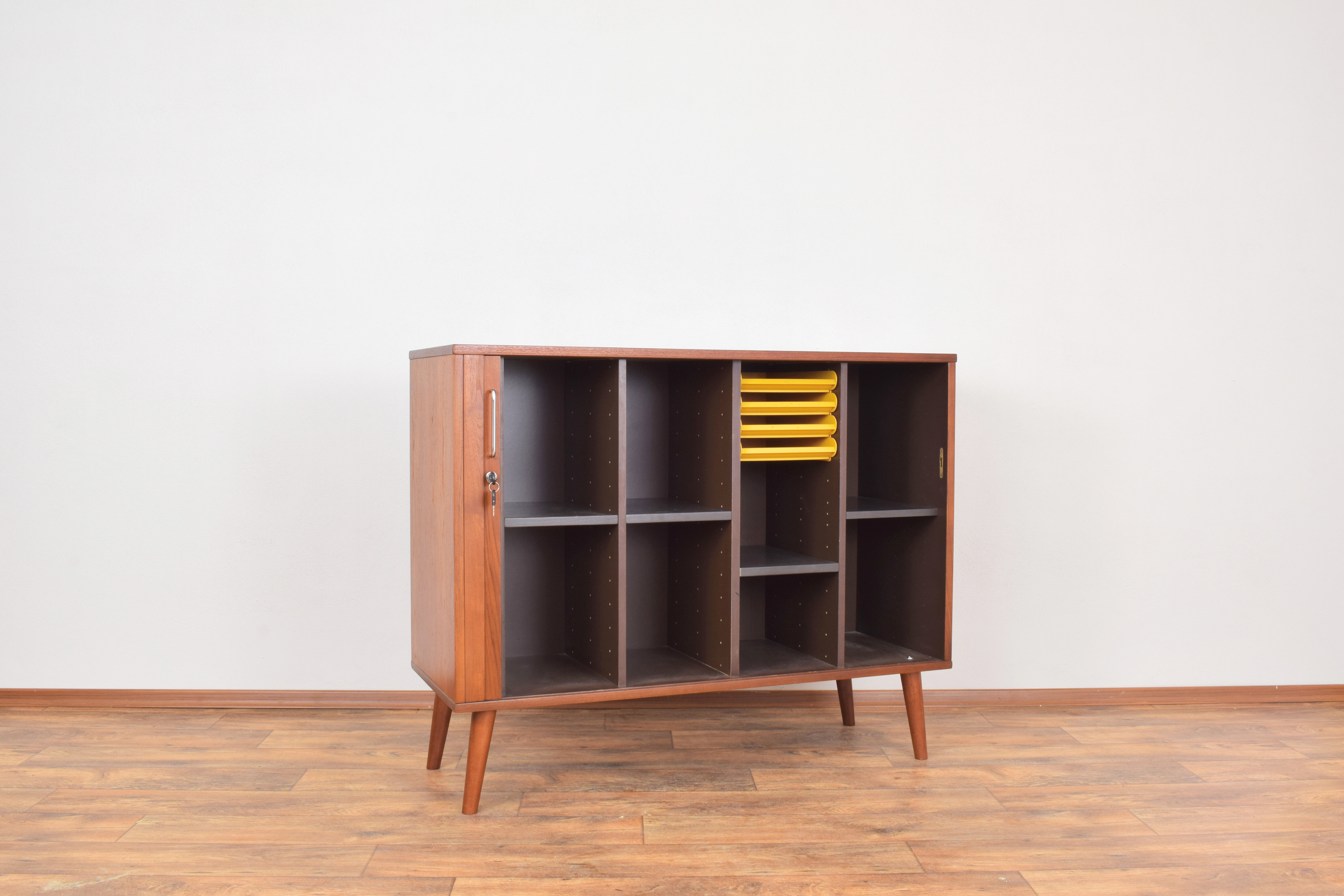 Mid-Century Danish Teak Tambour Doors Sideboard, 1960s.