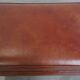 Pouf en cuir de mouton couleur cognac