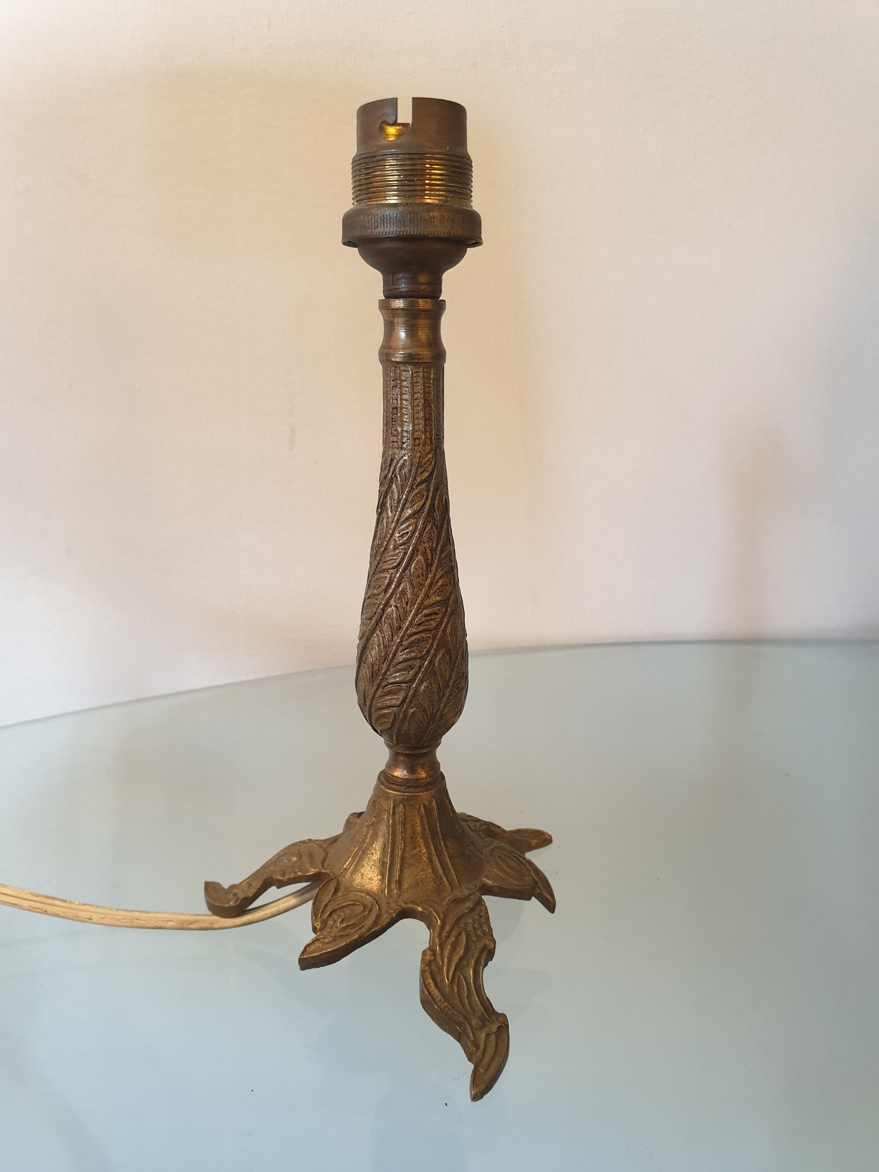 Old gilded bronze lamp