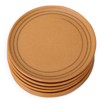 9 Sarreguemines sandstone dessert plates Lorraine art workshop