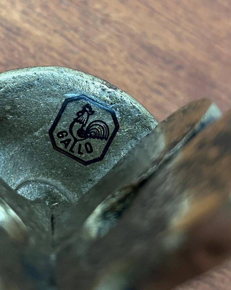 Vintage brutalist bronze chandelier by Gallo, 1970s.