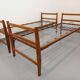 Pair of vintage stackable daybeds in oak wood and metal from the 60s