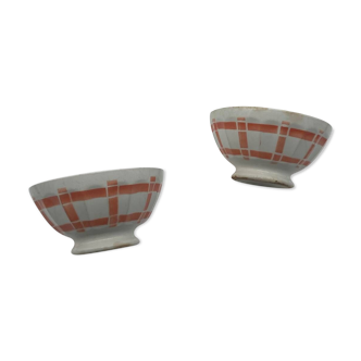 Duo of old ceramic bowls